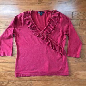 C'EST CITY WOMENS RED SWEATER SIZE L